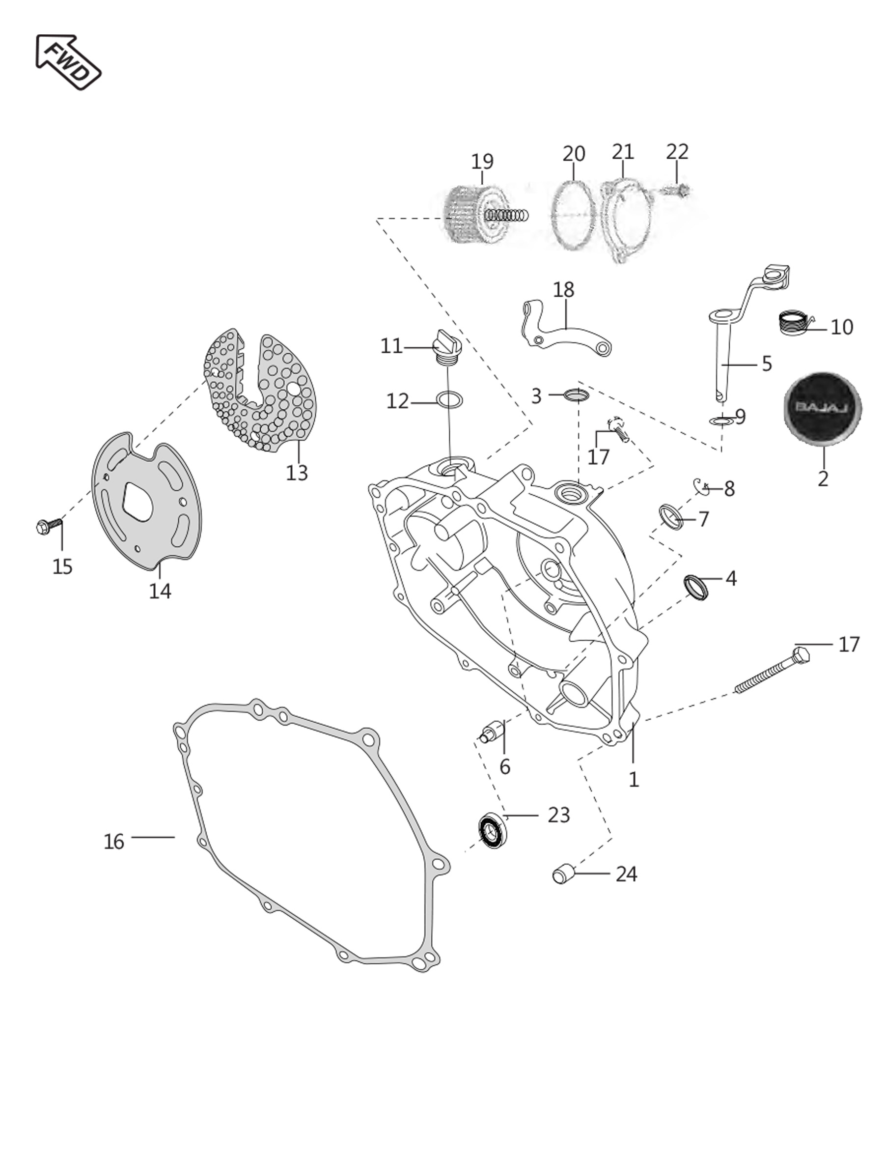 Cubierta de embrague<p>BOXER, BM 150 X UG 2025<p>