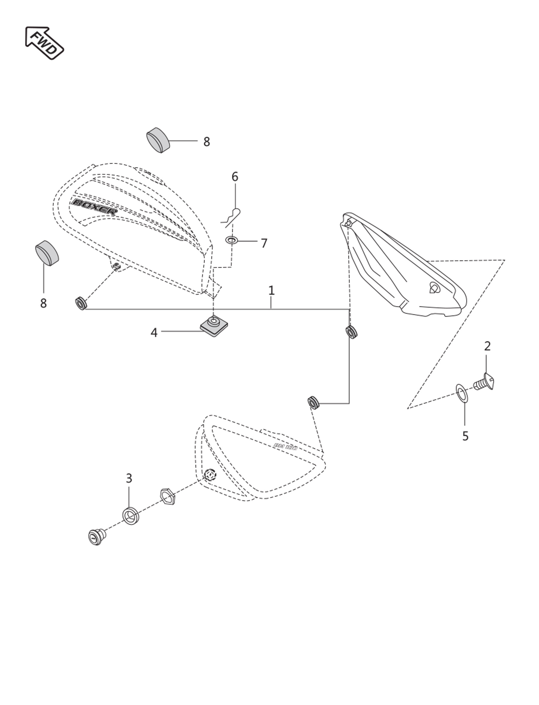 Accesorios de tanque y carenados<p>BOXER, BM 150 X UG 2025</p>
