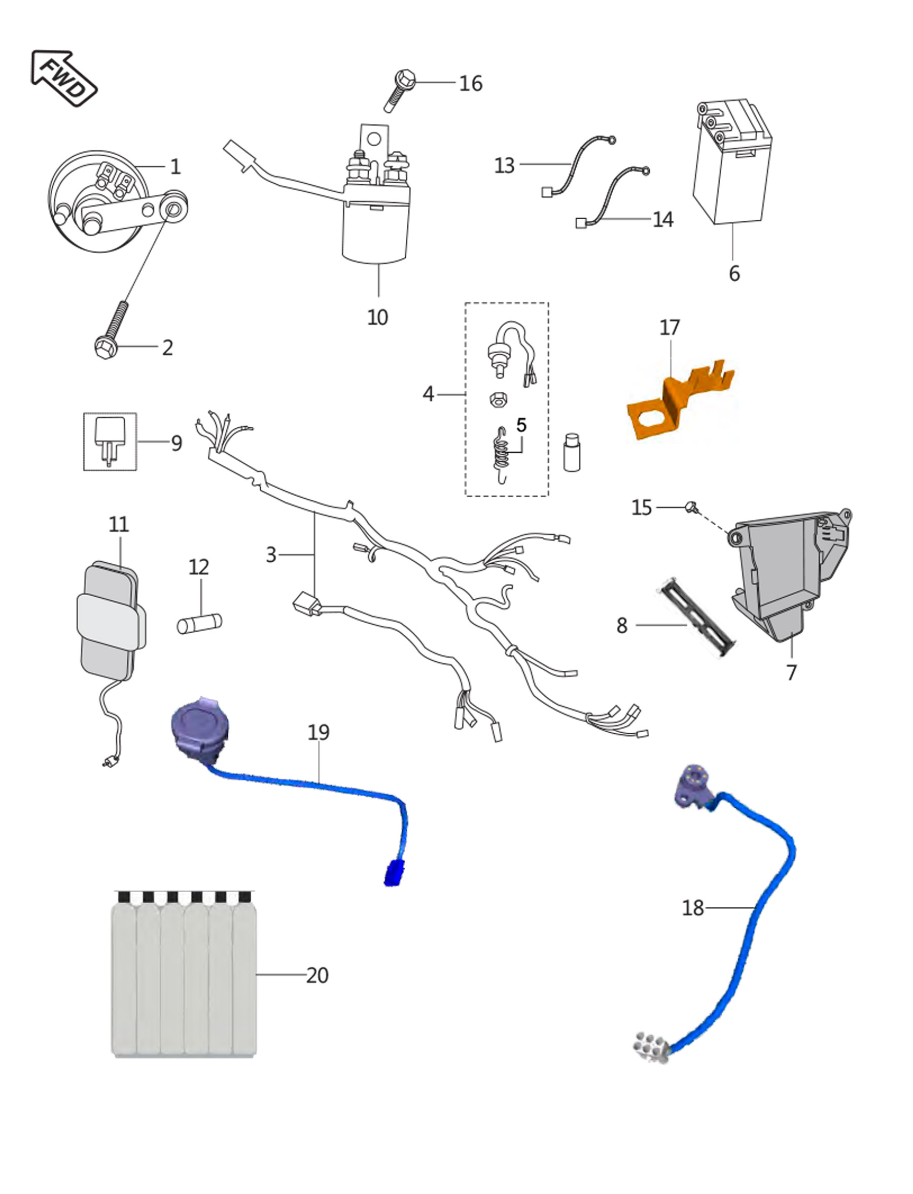 Componentes electricos<p>BOXER, BM 150 X UG 2025<p>