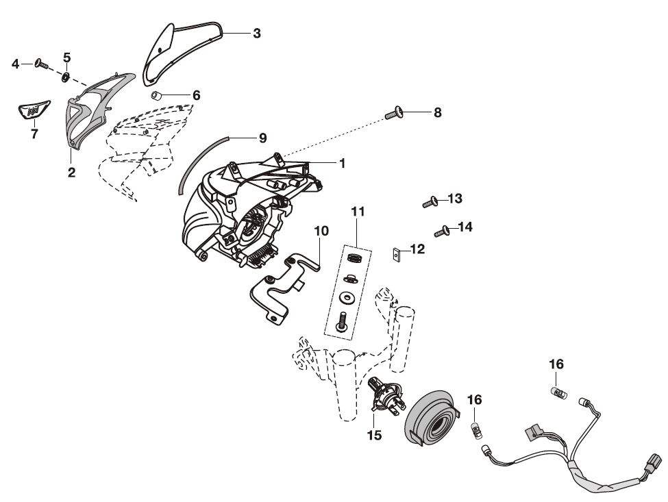 Faro delantero<p>PULSAR, PULSAR 180 UG3 2007</p>